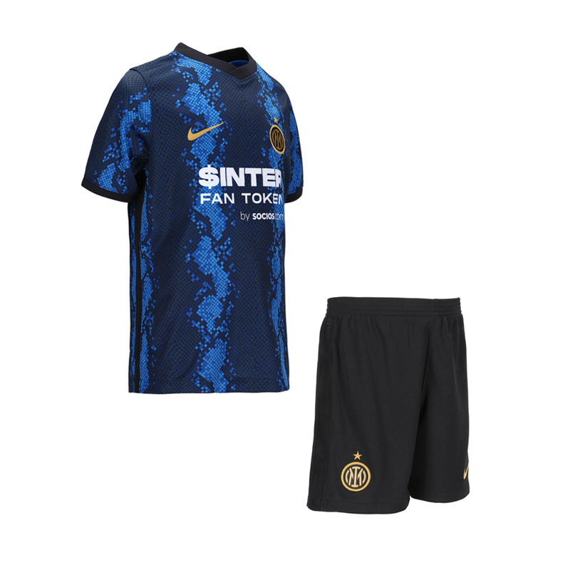 Kids Inter Milan 2021/22 Home Soccer Kits Shirt With Shorts